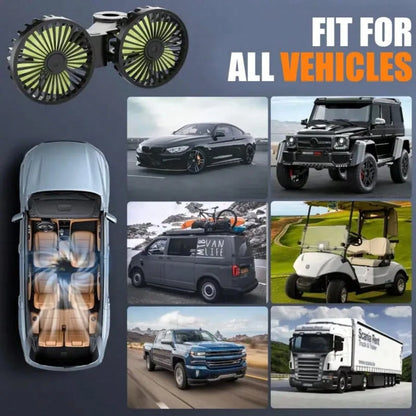 Rear Seat Car USB Cooling Fan: Dual Head Car Children's Fan 3 Speeds 360° Rotating Headrest Electric Fan 5V/2A Powerful Car Electric Air Circulation Fan Suitable For Sedan SUV RV Truck (USB Interface)