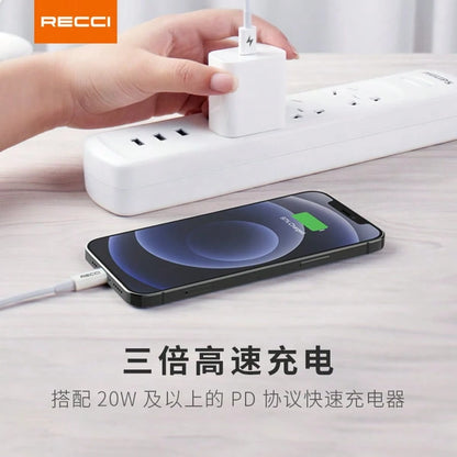 RECCI Multi-Specification Fast Charging Data Cable Set Includes RTC-P05C/P05L/P05CC/P05CL All Models Type-C/Lightning Dual Interface Fast Charging Cables Durable Braided Phone Charging Cables Compatib