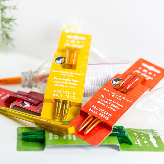 Recycled Pen Set made from Plastic Bottles - with plastic bottle