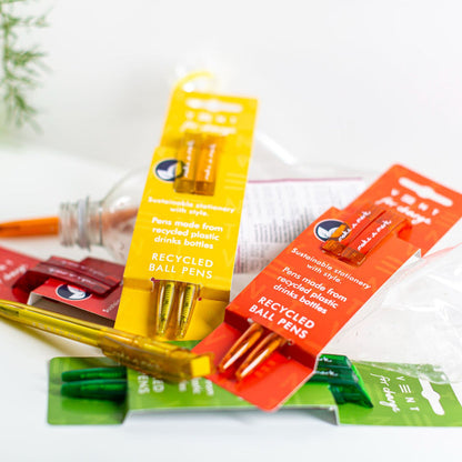 Recycled Pen Set made from Plastic Bottles - with plastic bottle