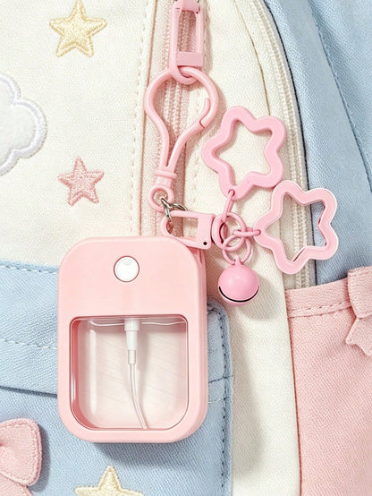 Refillable Spray Bottle Set With Star Bell Charm, Portable Card Spray Bottle, Travel Refillable Spray Bottle, Red And Pink Colors. Cute Portable Spray Bottle. Empty Cosmetic Spray Bottle With Perfume