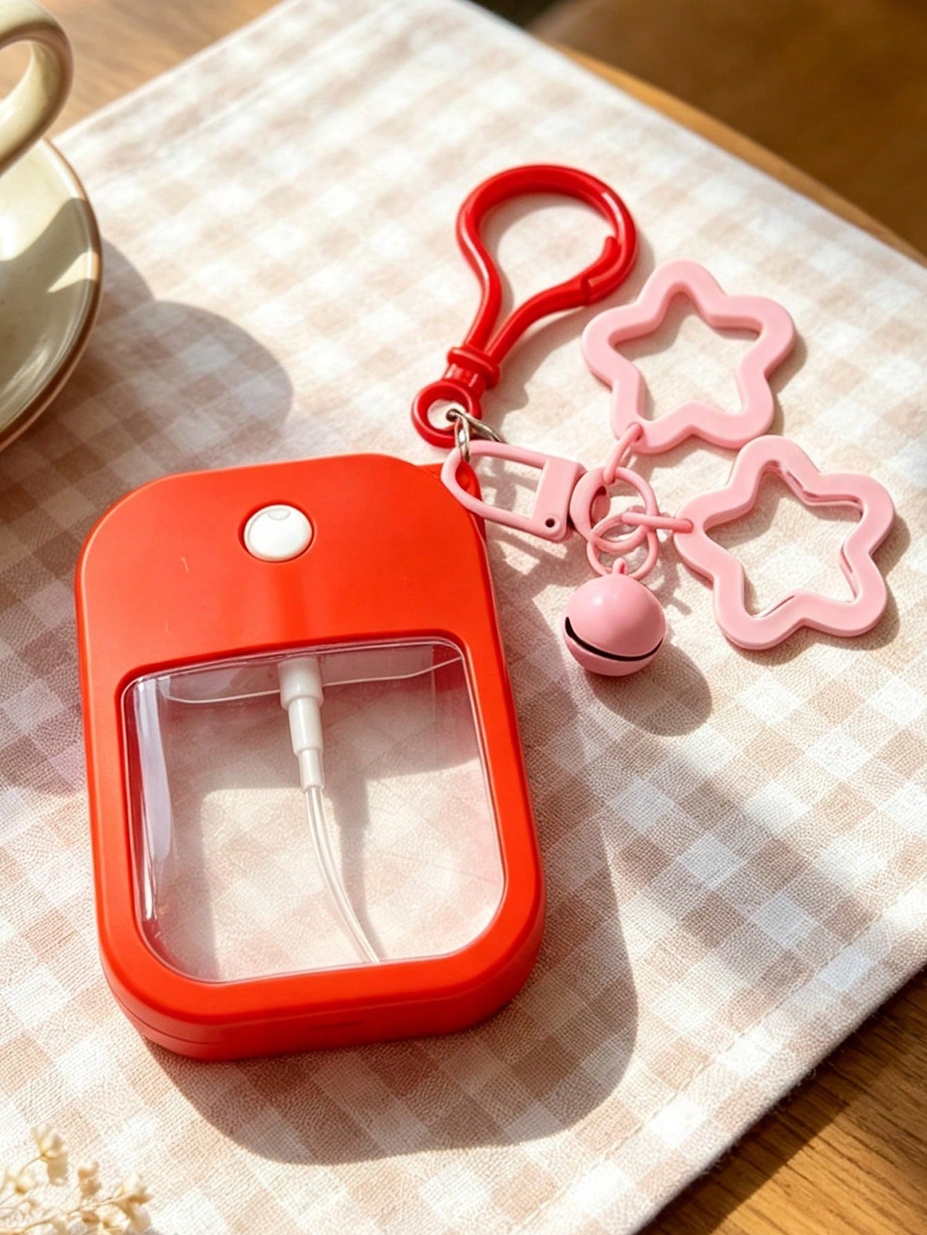 Refillable Spray Bottle Set With Star Bell Charm, Portable Card Spray Bottle, Travel Refillable Spray Bottle, Red And Pink Colors. Cute Portable Spray Bottle. Empty Cosmetic Spray Bottle With Perfume
