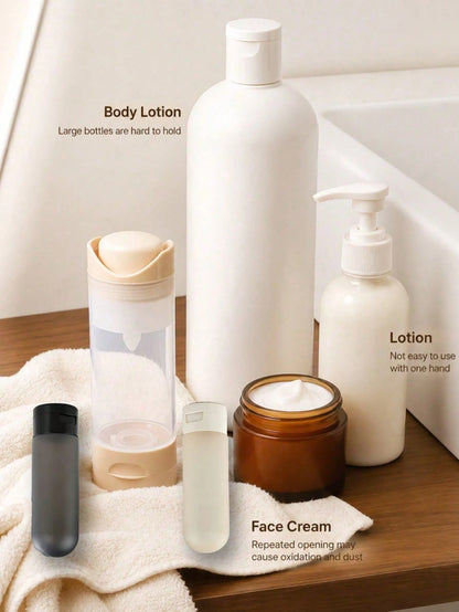 Refillable Squeeze Travel Dispenser Bottles, Leak-Proof Portable Liquid Containers For Shampoo, Lotion, Sunscreen And Foundation, Travel Essentials