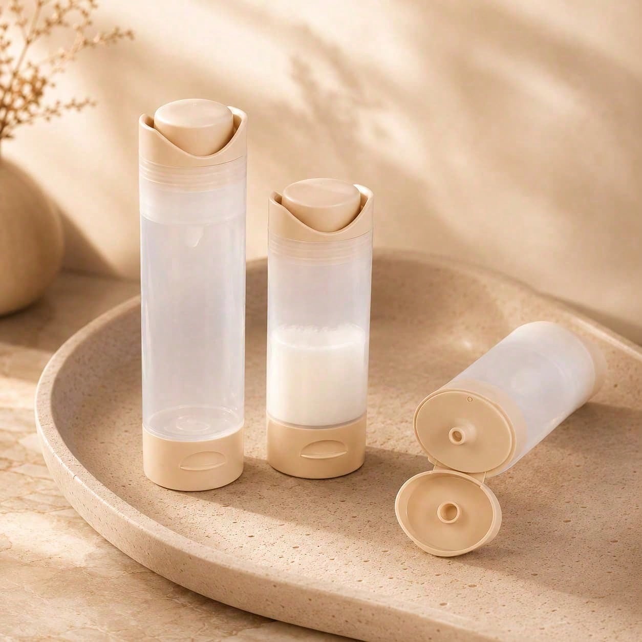 Refillable Squeeze Travel Dispenser Bottles, Leak-Proof Portable Liquid Containers For Shampoo, Lotion, Sunscreen And Foundation, Travel Essentials