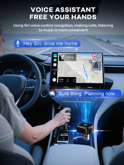 REMAX 2 In 1 Wireless Carplay Adapter Compatible With Apple CarPlay & Android Auto; Mini Size; Plug & Play; Car Play Wireless Adapter Compatible With IPhone IOS 6+, Android 11+, Fast And Stable Connec