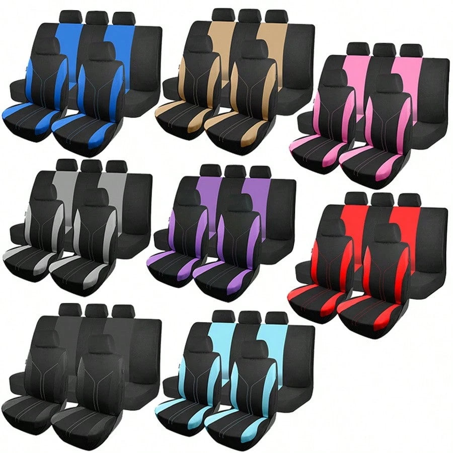 REMAX Car Seat Covers Set Polyester Fabric Airbag Compatible Universal Fit Auto Accessories For Women New Design,Car Seat Cover Full Set