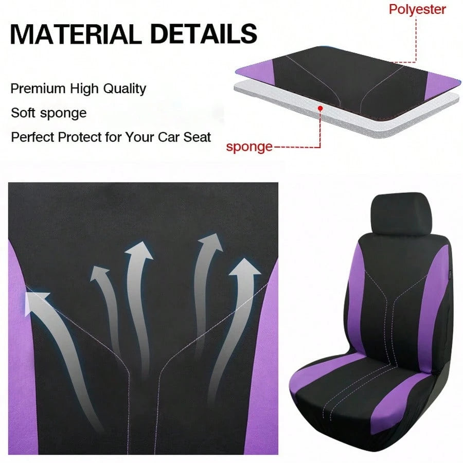 REMAX Car Seat Covers Set Polyester Fabric Airbag Compatible Universal Fit Auto Accessories For Women New Design,Car Seat Cover Full Set