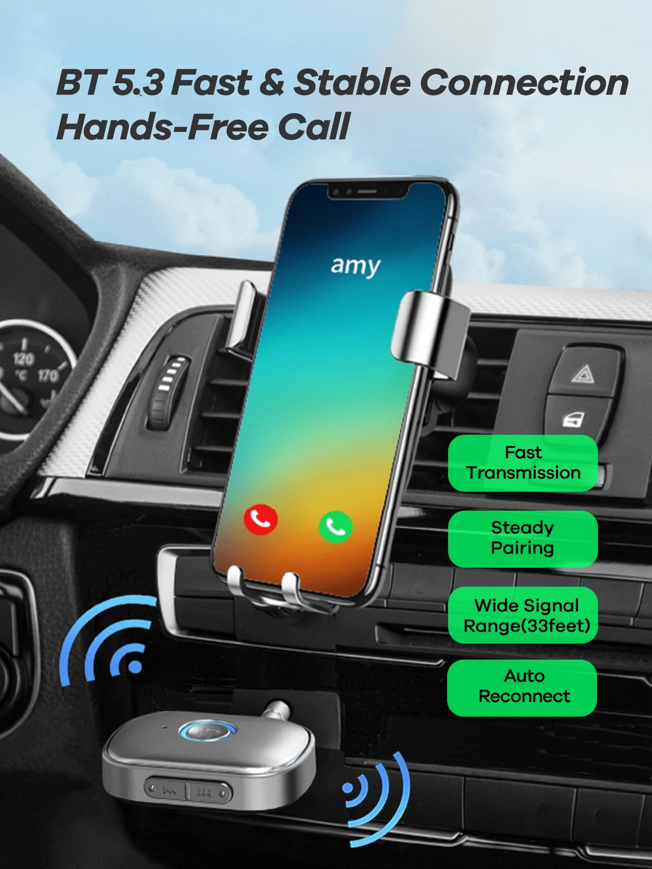 REMAX Mini Bluetooth 5.3 Audio Receiver, Plug & Play, Built-In HD Mic For Hands-Free Calls, HD Sound & Stable Low-Latency Transmission For Car Stereos, Speakers & Wired Headphones, Car Accessories, Ca