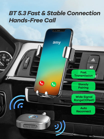 REMAX Mini Bluetooth 5.3 Audio Receiver, Plug & Play, Built-In HD Mic For Hands-Free Calls, HD Sound & Stable Low-Latency Transmission For Car Stereos, Speakers & Wired Headphones, Car Accessories, Ca