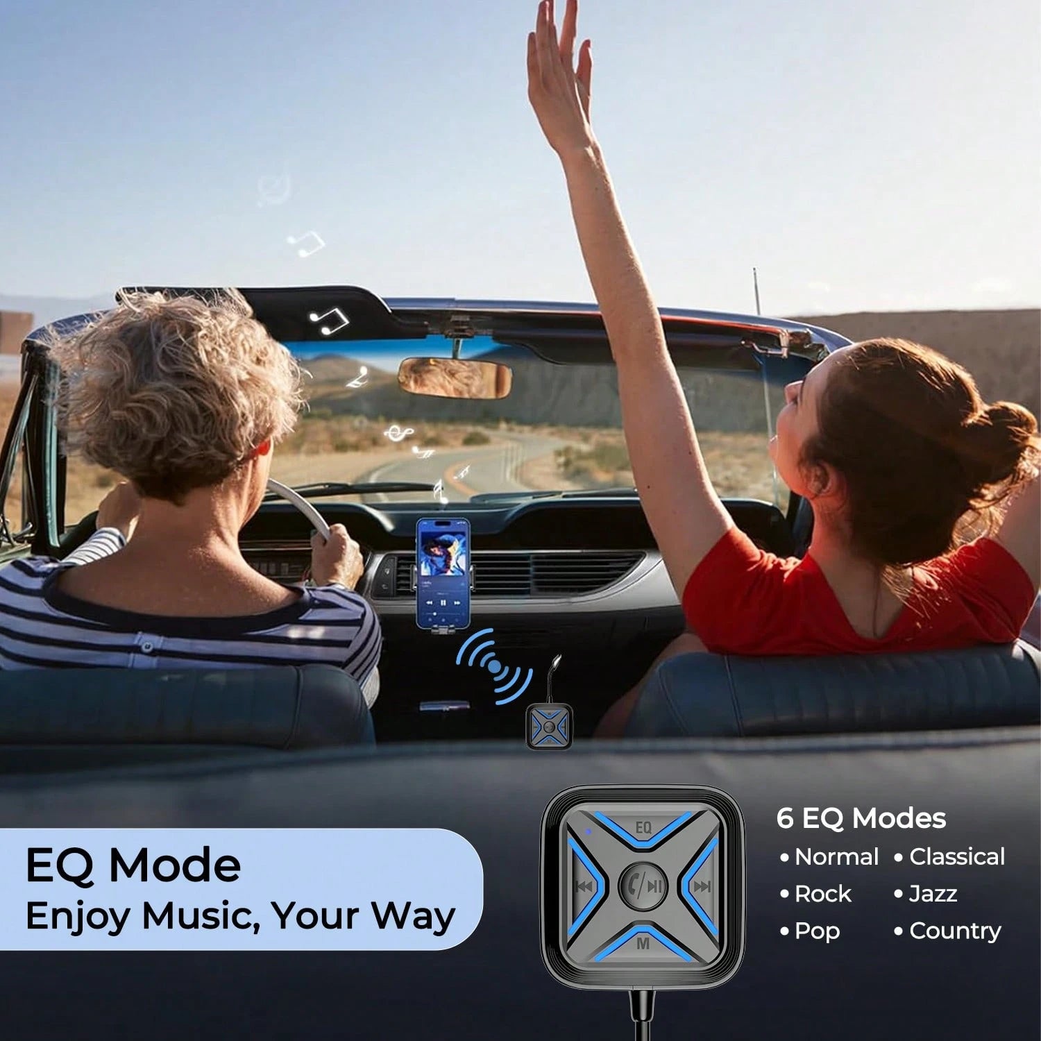 REMAX Mini Portable Bluetooth Receiver, Wired To Wireless Adapter, BT5.3 For Stable Connection & Auto-Reconnect, Hands-Free Call, Music Freedom, 6 EQ Modes, TF Card Playback, Car Accessories, Car Esse