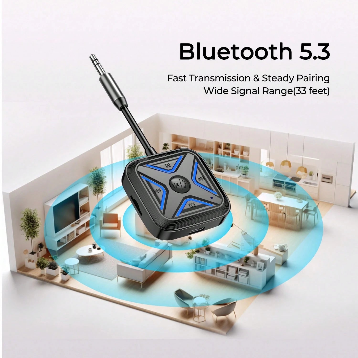 REMAX Mini Portable Bluetooth Receiver, Wired To Wireless Adapter, BT5.3 For Stable Connection & Auto-Reconnect, Hands-Free Call, Music Freedom, 6 EQ Modes, TF Card Playback, Car Accessories, Car Esse