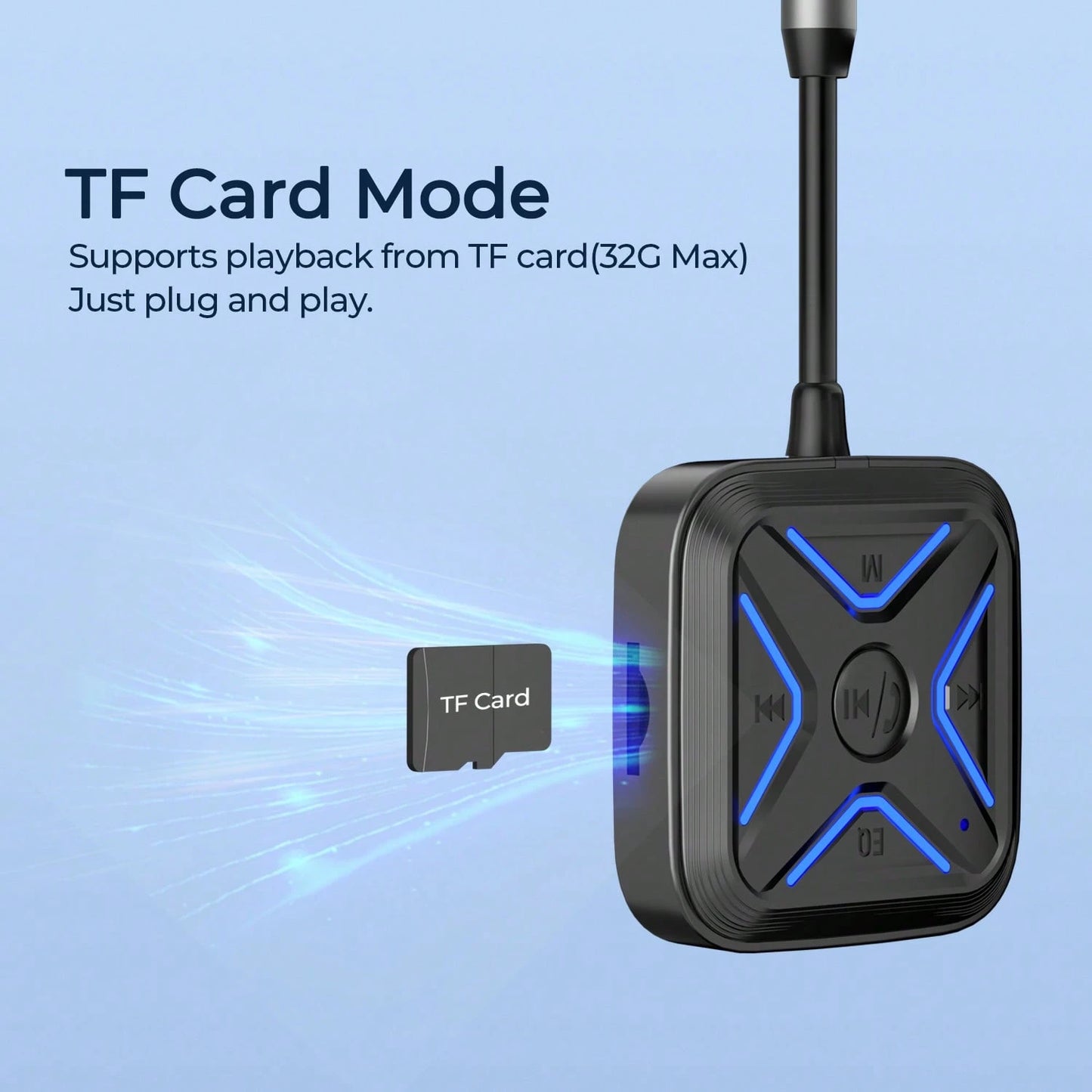 REMAX Mini Portable Bluetooth Receiver, Wired To Wireless Adapter, BT5.3 For Stable Connection & Auto-Reconnect, Hands-Free Call, Music Freedom, 6 EQ Modes, TF Card Playback, Car Accessories, Car Esse