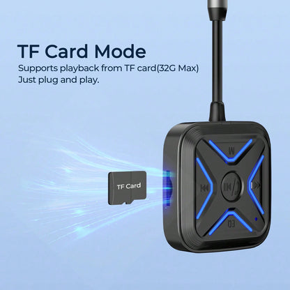 REMAX Mini Portable Bluetooth Receiver, Wired To Wireless Adapter, BT5.3 For Stable Connection & Auto-Reconnect, Hands-Free Call, Music Freedom, 6 EQ Modes, TF Card Playback, Car Accessories, Car Esse