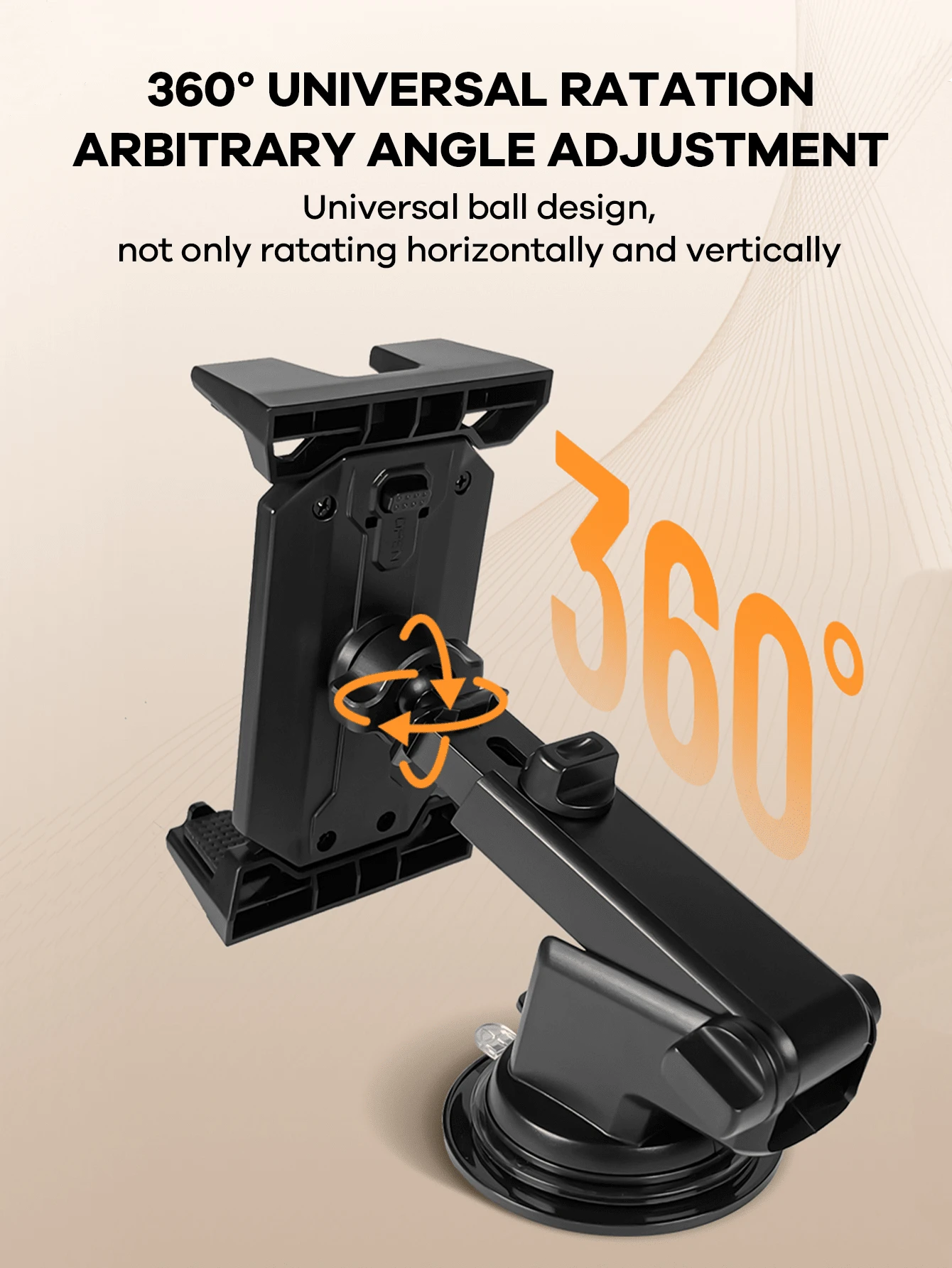 REMAX Universal 360° Rotating Car Phone/IPad Tablet Holder; 3-In-1 Multifunctional Design, Suitable For Dashboard, Air Vent And Windshield; Secure Grip; Car Travel Accessory; IPad Car Mount; Car Acces