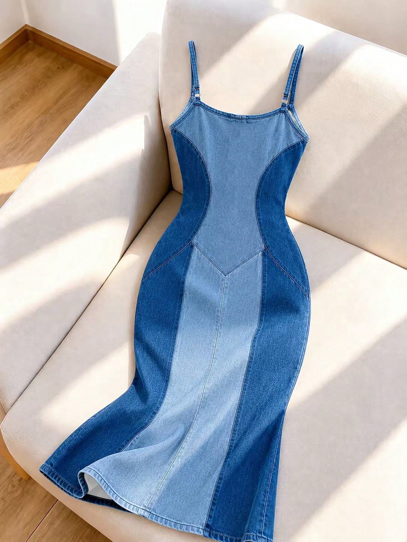 Resyla New Arrival, Best Seller: Special Print Fabric, Regular Fit, Women's Spaghetti Strap Slim Fit Maxi Dress