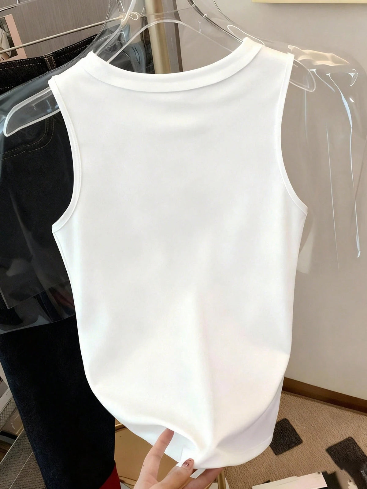 Resyla Women's Solid Color Round Neck Casual Versatile Tank Top