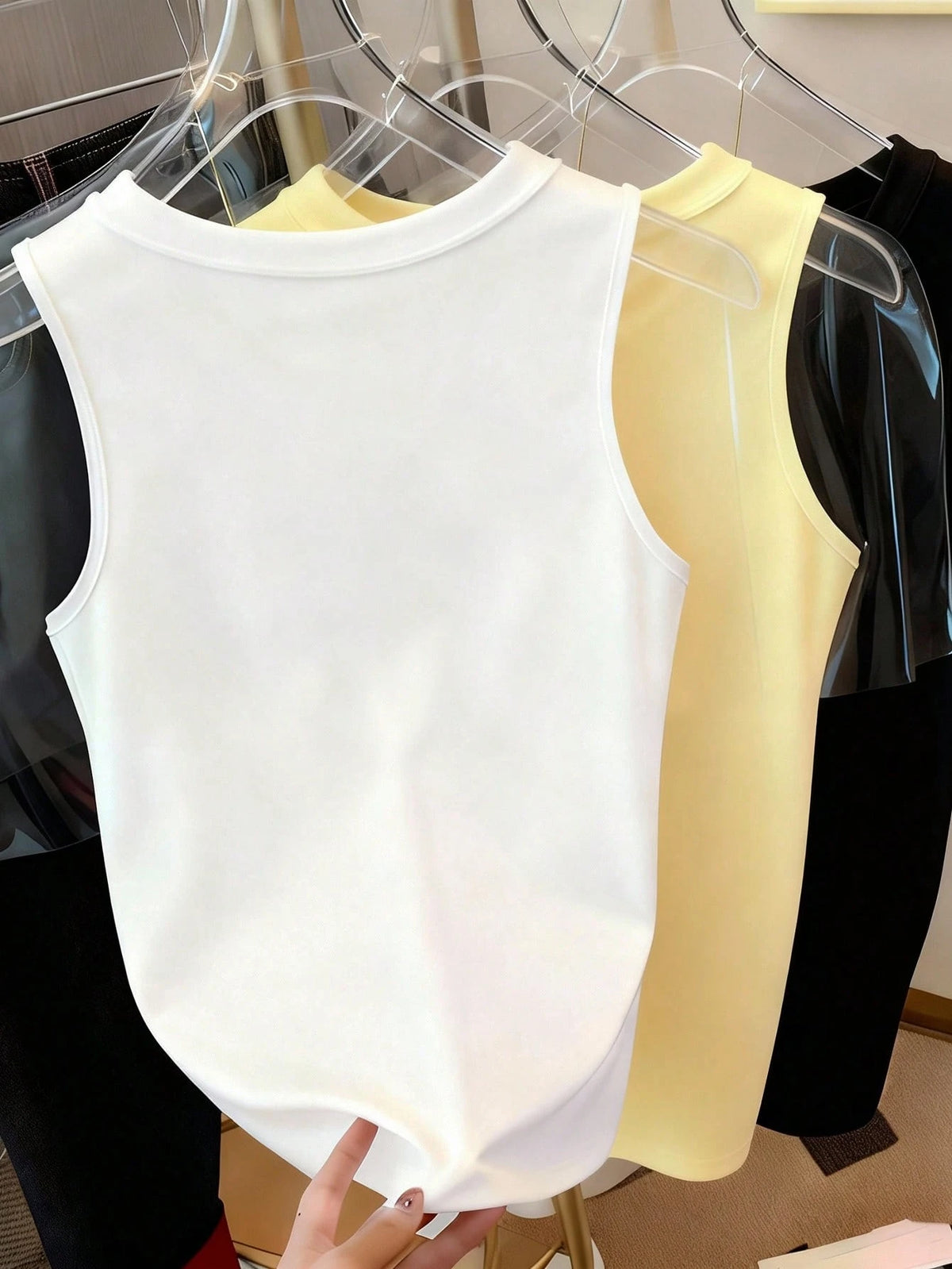 Resyla Women's Solid Color Round Neck Casual Versatile Tank Top