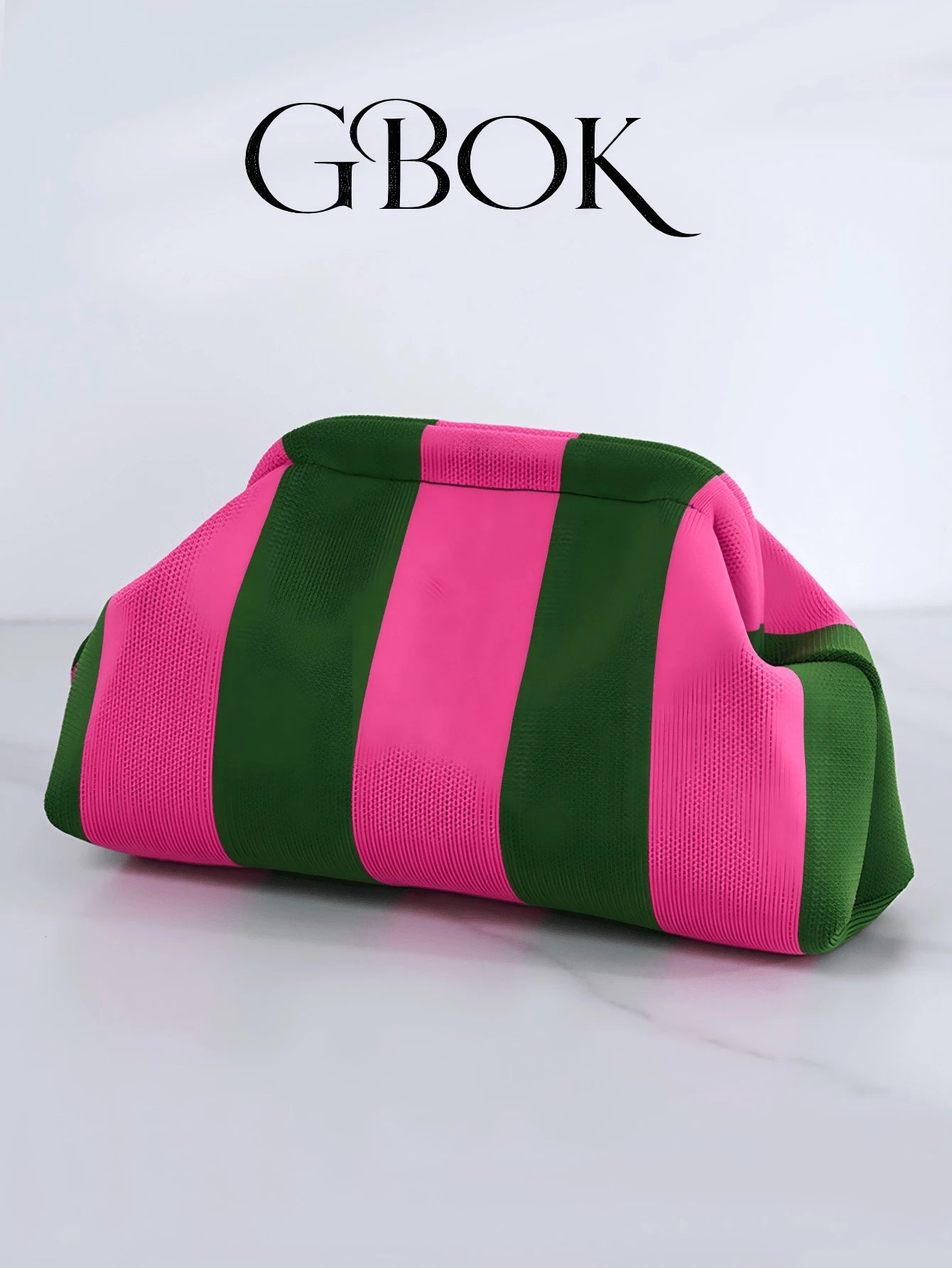 Retro Vintage Striped Clutch Bag, Classic Holiday Style