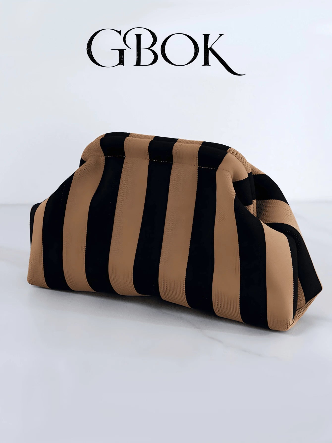 Retro Vintage Striped Clutch Bag, Classic Holiday Style
