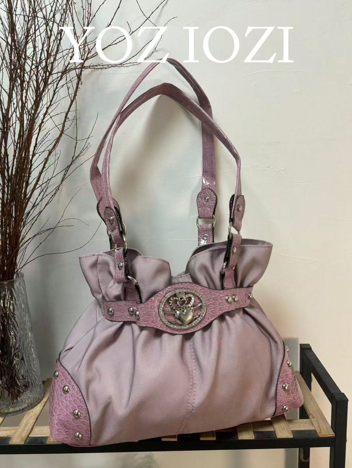 Retro Y2K Baddie Commute Casual Tote Bag, Large Capacity Shoulder Handbag For Daily Outing And Shopping