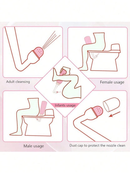 Reusable Perineal Irrigation Device, Female Intimate Care Cleansing, Portable Bidet Washing Tool, Random Packaging Box And Bag Styles