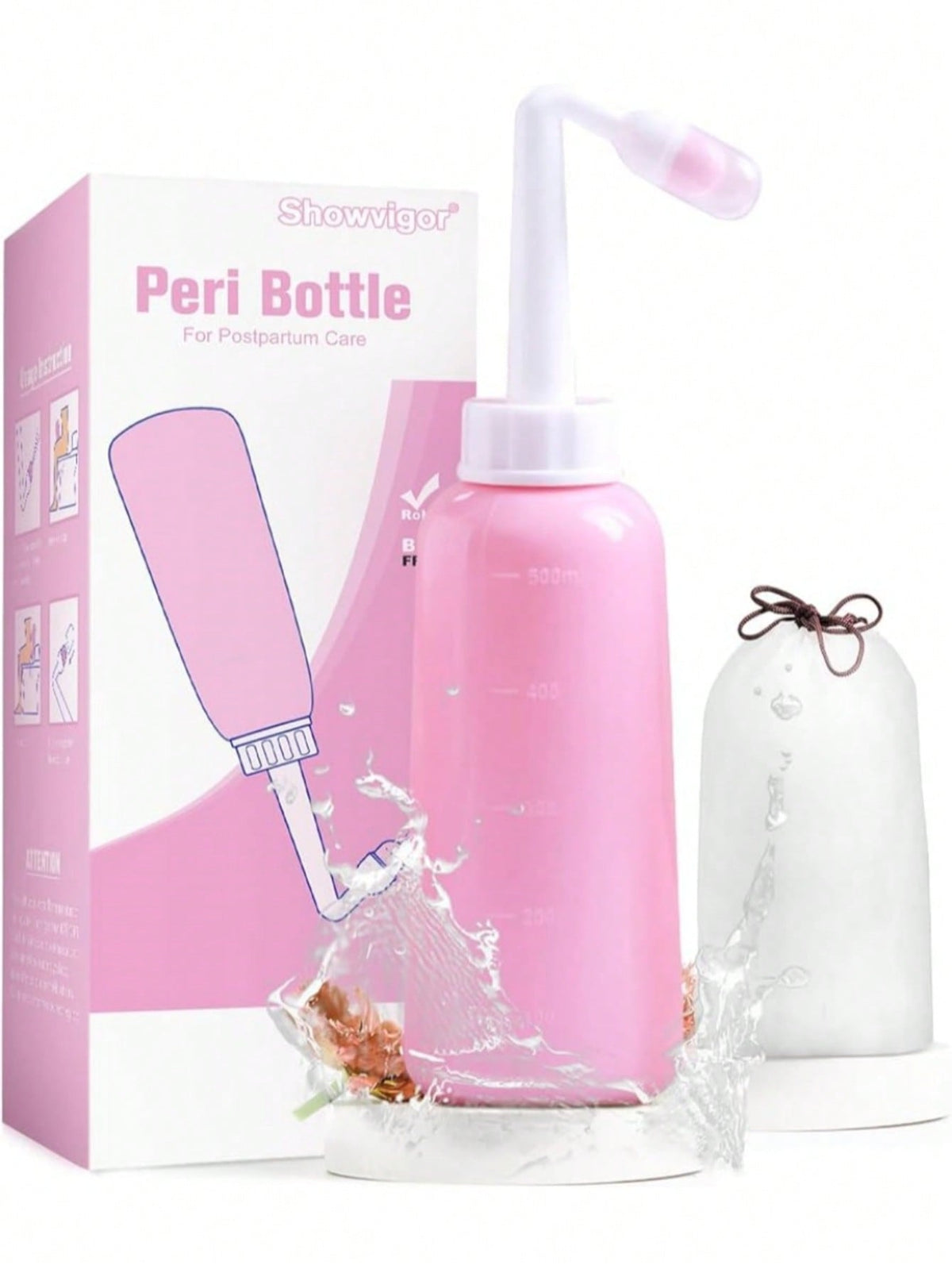 Reusable Perineal Irrigation Device, Female Intimate Care Cleansing, Portable Bidet Washing Tool, Random Packaging Box And Bag Styles