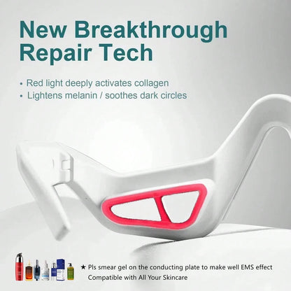 Revitaleyes Under-Eye Red Light Therapy Massage Glasses, Microcurrent Eye And Face LED Red Light Beauty Device, Advanced Under-Eye Revitalizing Therapy Eye Massager For Removing Eye Wrinkles, Relievin