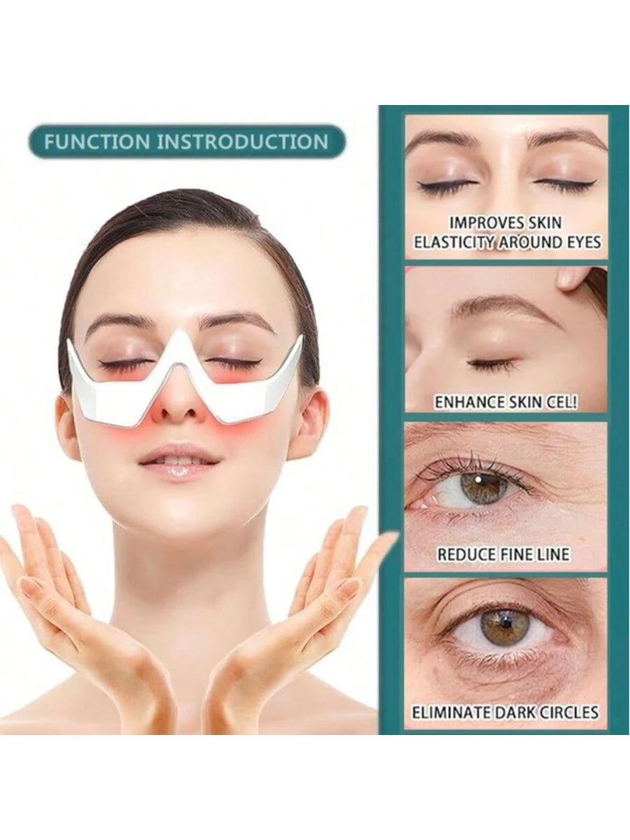 Revitaleyes Under-Eye Red Light Therapy Massage Glasses, Microcurrent Eye And Face LED Red Light Beauty Device, Advanced Under-Eye Revitalizing Therapy Eye Massager For Removing Eye Wrinkles, Relievin