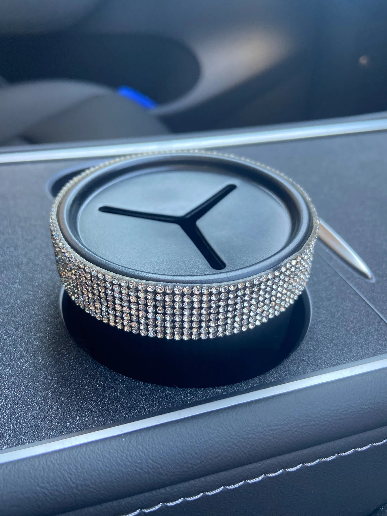 Rhinestone Decor Car Coin Cup
