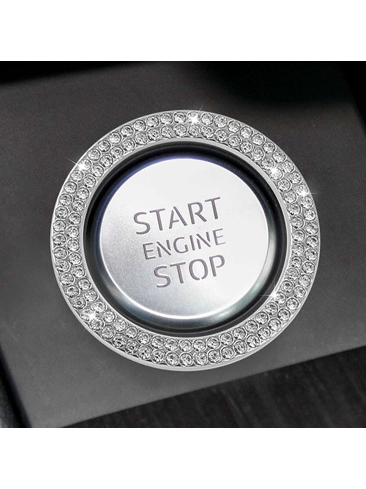 Rhinestone Decor Car One-button Start Sticker