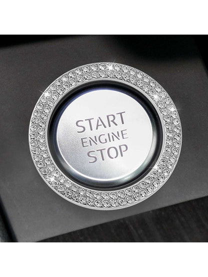 Rhinestone Decor Car One-button Start Sticker