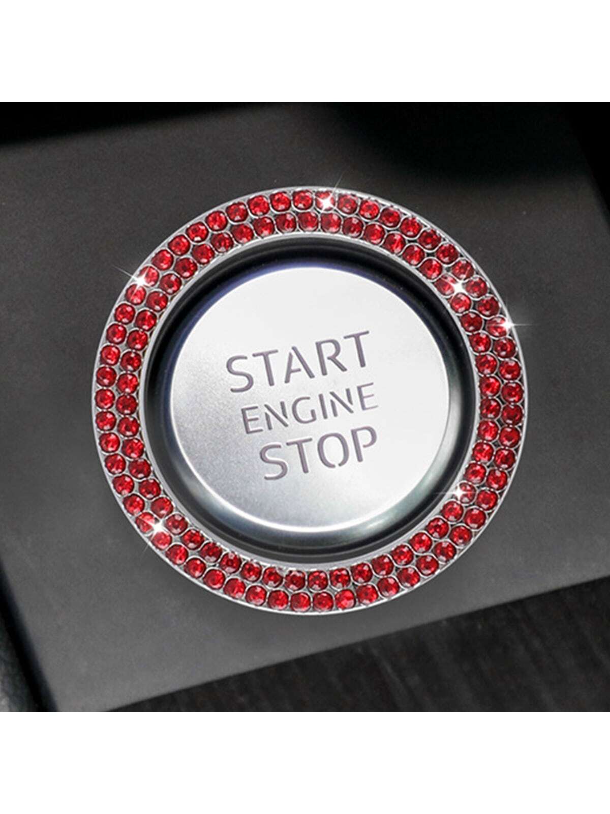 Rhinestone Decor Car One-button Start Sticker