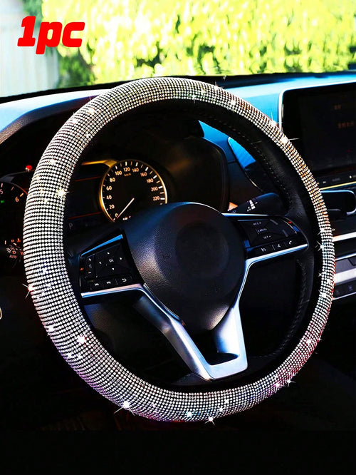 Rhinestone Decor Car Steering Wheel Cover,Car Women Accessories