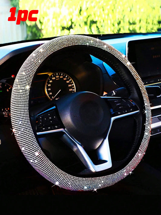 Rhinestone Decor Car Steering Wheel Cover,Car Women Accessories