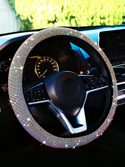 Rhinestone Decor Car Steering Wheel Cover,Car Women Accessories