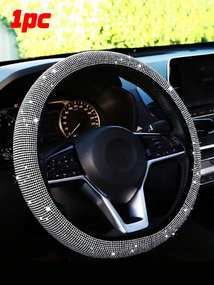 Rhinestone Decor Car Steering Wheel Cover,Car Women Accessories