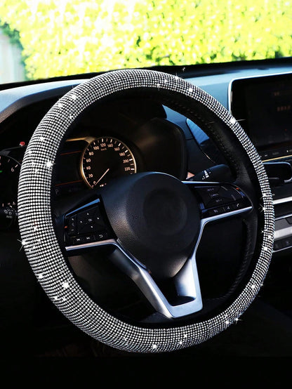 Rhinestone Decor Car Steering Wheel Cover,Car Women Accessories