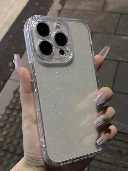 Rhinestone Sequins Shockproof 1PC Clear Case With 2.0mm Thick Glittering Starry Sky Pattern To Fit 11/12/13/14 Pro Max/Xs/Xr/7 Plus/8 Plus/8/Se2 Anti-Fall Scratch Resistant Birthday Gift Party, Aesthe
