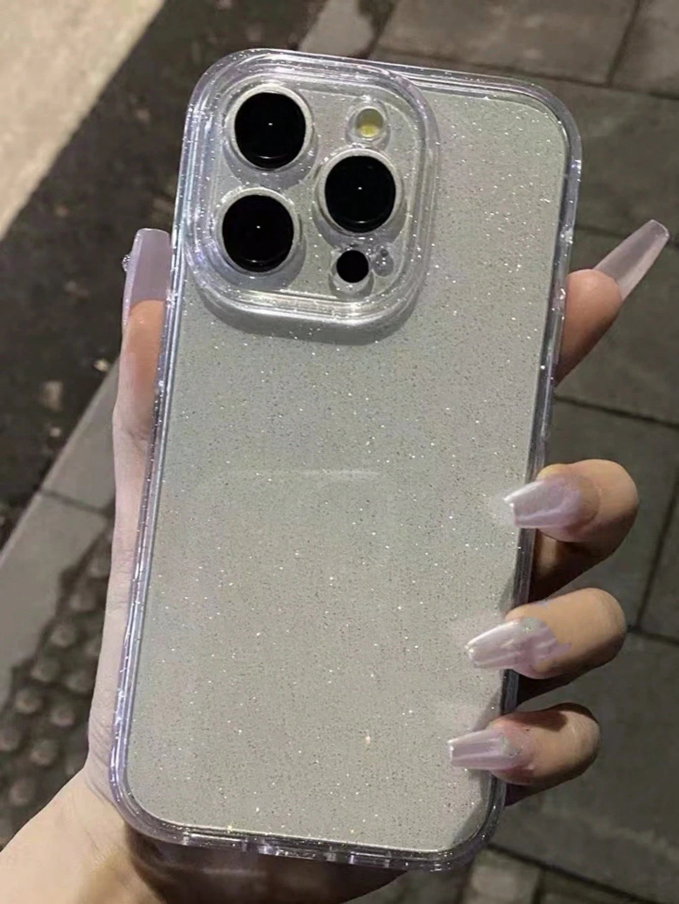 Rhinestone Sequins Shockproof 1PC Clear Case With 2.0mm Thick Glittering Starry Sky Pattern To Fit 11/12/13/14 Pro Max/Xs/Xr/7 Plus/8 Plus/8/Se2 Anti-Fall Scratch Resistant Birthday Gift Party, Aesthe