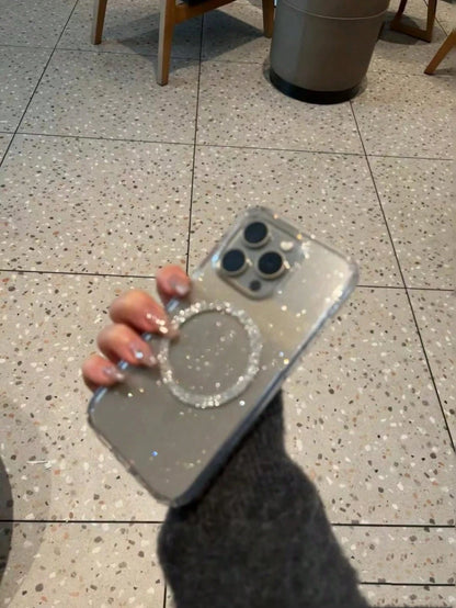 Rhinestone Sequins Shockproof 1PC Clear Case With 2.0mm Thick Glittering Starry Sky Pattern To Fit 11/12/13/14 Pro Max/Xs/Xr/7 Plus/8 Plus/8/Se2 Anti-Fall Scratch Resistant Birthday Gift Party, Aesthe