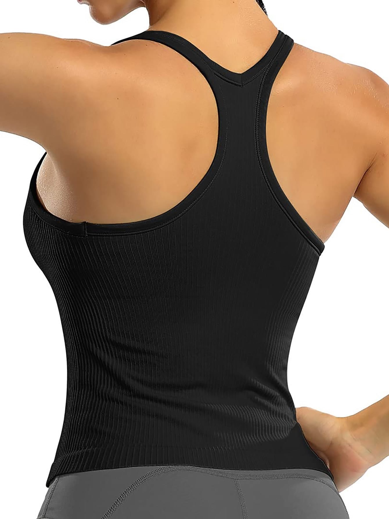 Ribbed Knit Sports Tank Top