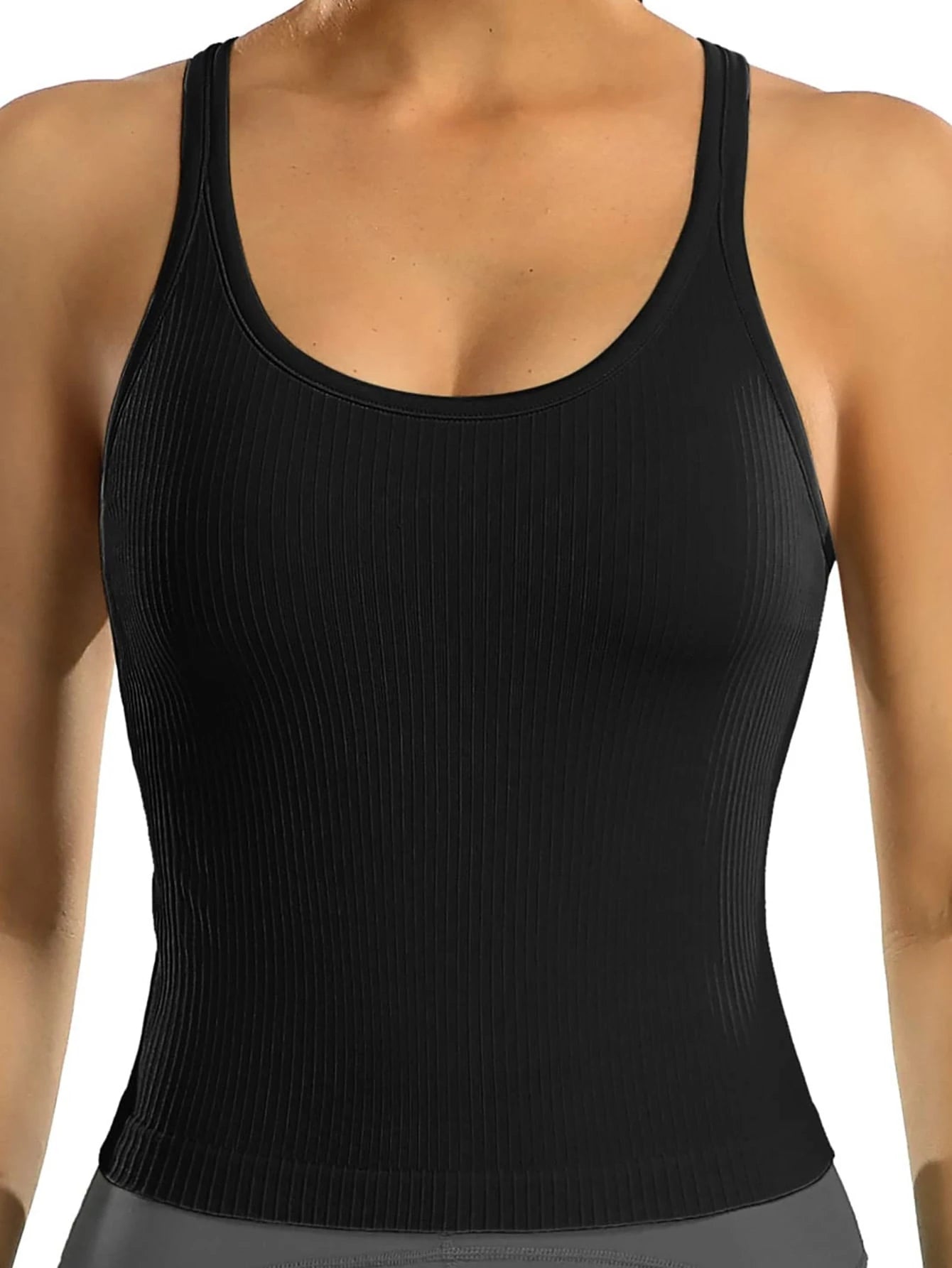 Ribbed Knit Sports Tank Top