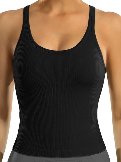 Ribbed Knit Sports Tank Top
