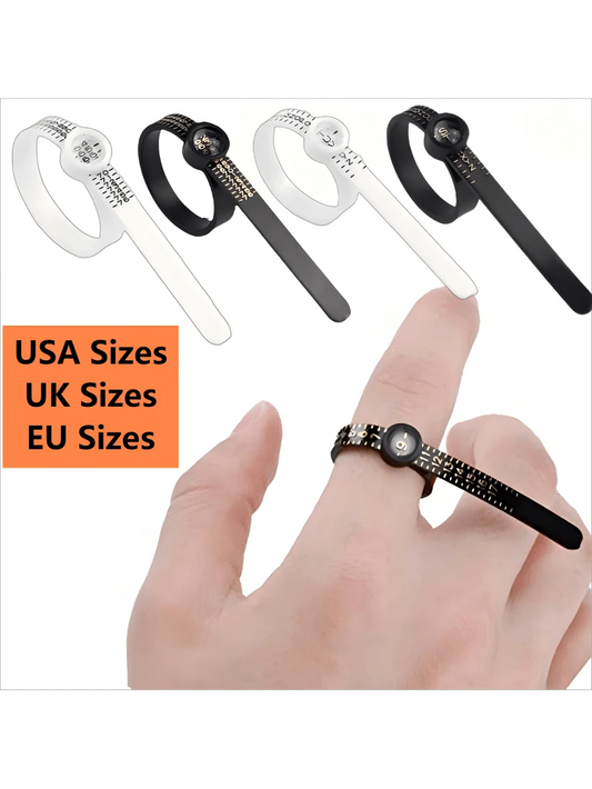 Ring Sizer Measuring Tool,Easy To Use Ring Sizer With Magnifying Glass- Accurate Finger Measuring Tool, USA Sizes,UK Sizes,EU Sizes, Compact & Portable For Perfect Ring Fit