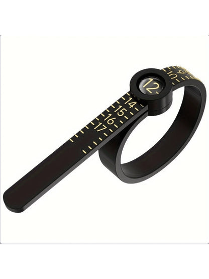 Ring Sizer Measuring Tool,Easy To Use Ring Sizer With Magnifying Glass- Accurate Finger Measuring Tool, USA Sizes,UK Sizes,EU Sizes, Compact & Portable For Perfect Ring Fit