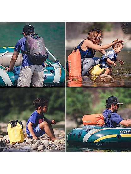 ROCKBROS Waterproof Dry Bag Heavy Durable Beach Backpack 2L 5L 10L 20L Floating Dry Sack For Boating Kayaking Camping Swimming Rafting Hiking Fishing
