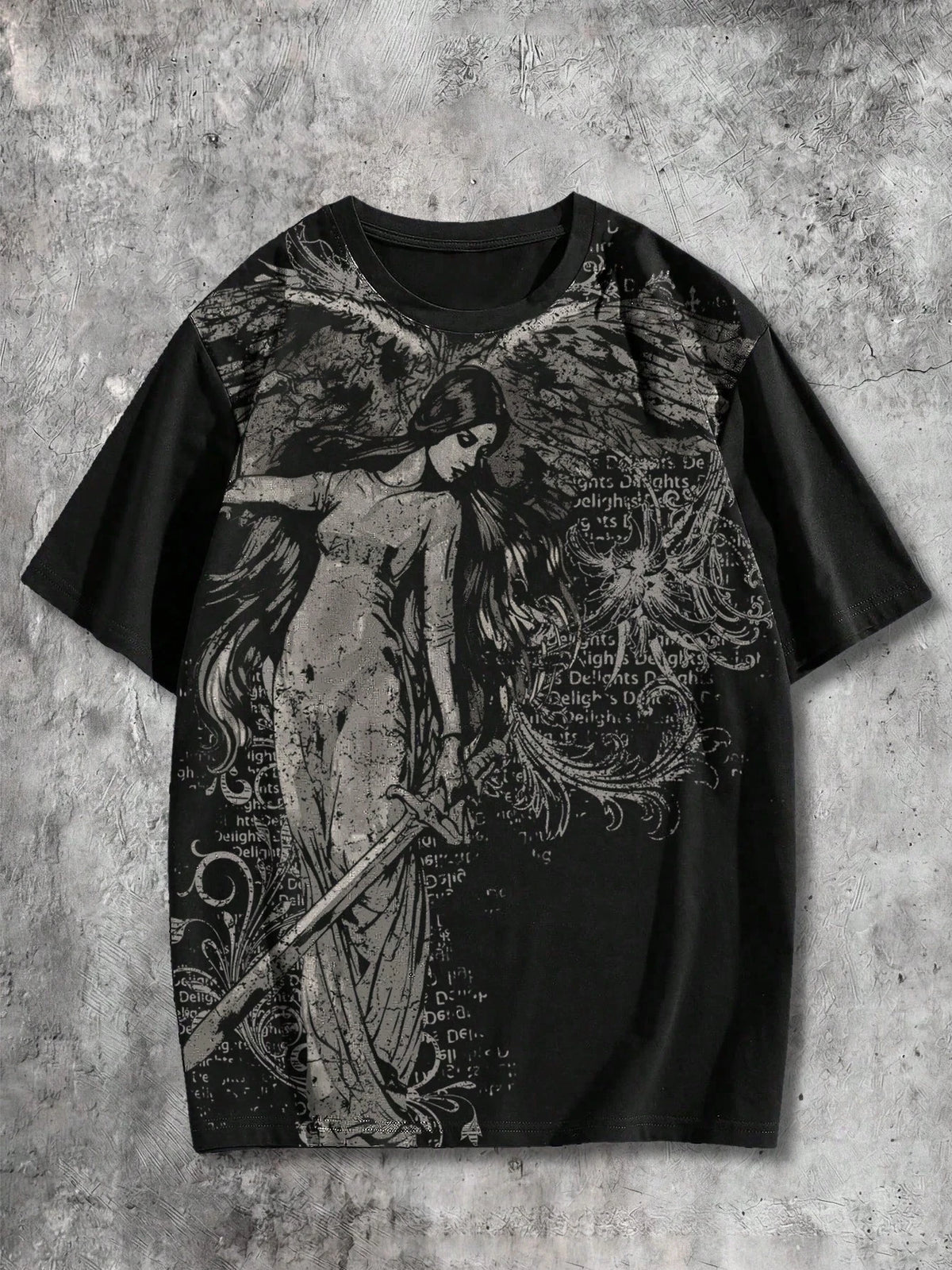 ROMWE MEN Goth Men's Casual Graphic Print T-Shirt, Summer