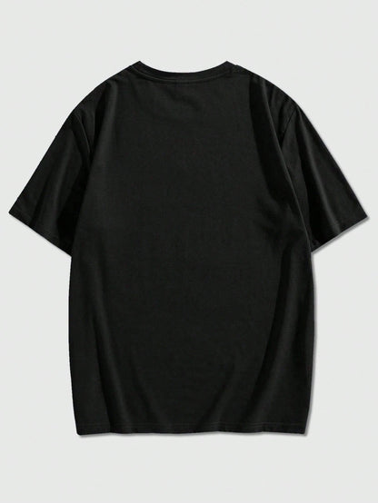 ROMWE MEN Goth Men's Casual Graphic Print T-Shirt, Summer