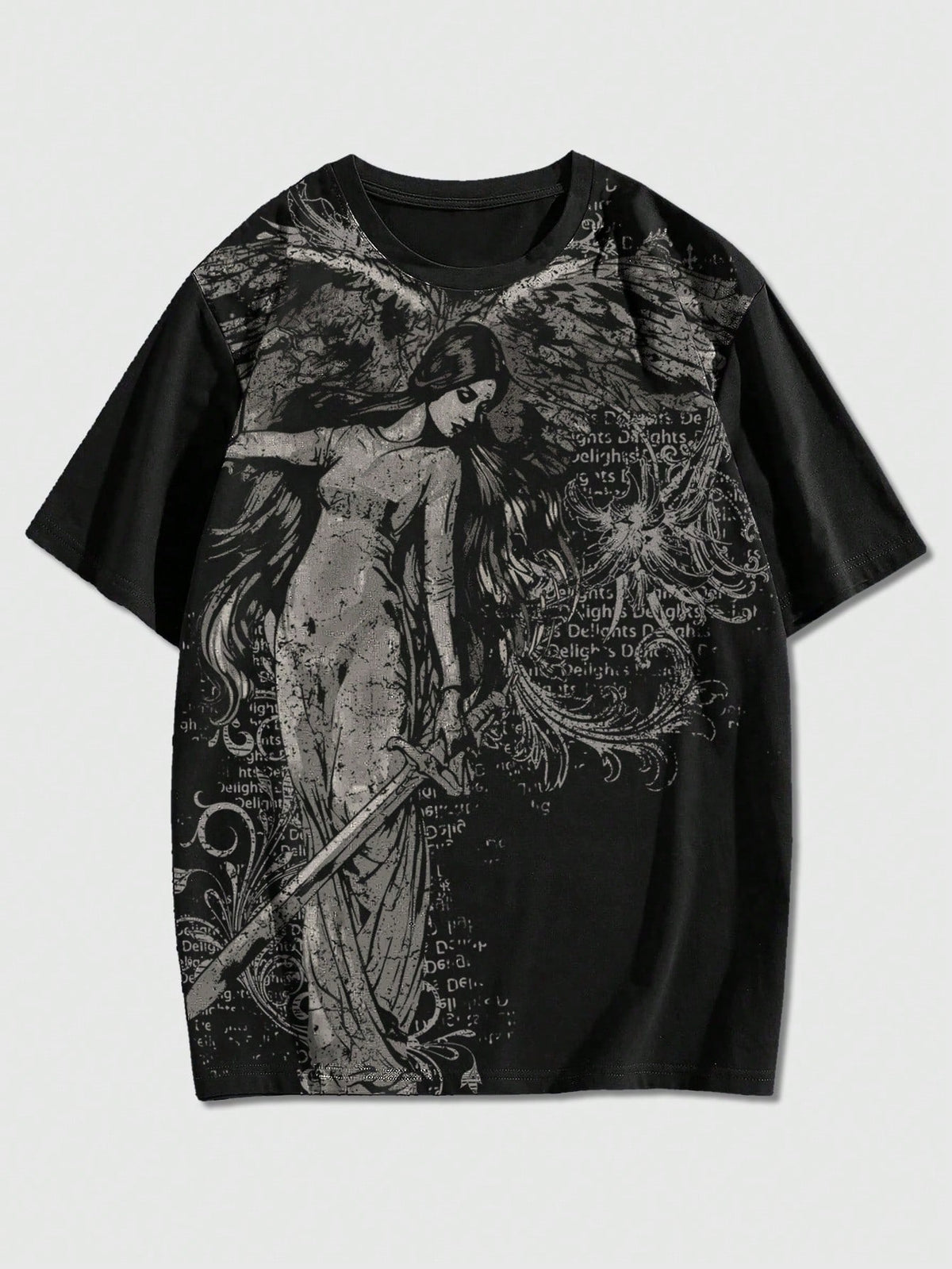 ROMWE MEN Goth Men's Casual Graphic Print T-Shirt, Summer