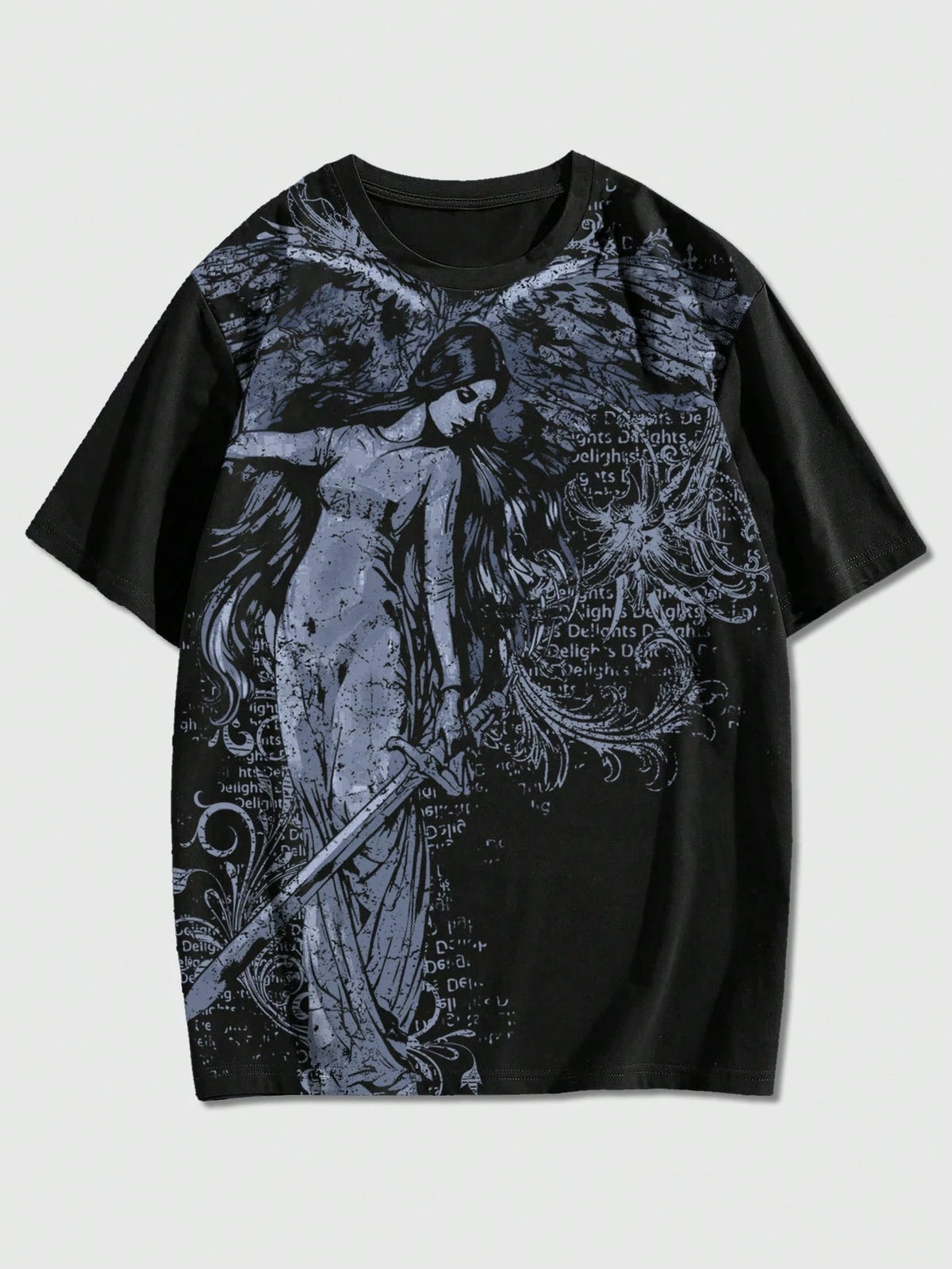 ROMWE MEN Goth Men's Casual Graphic Print T-Shirt, Summer